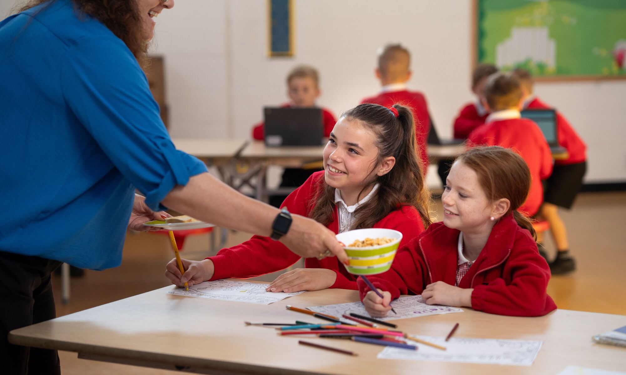 Heybridge Primary School pupils in an art lesson