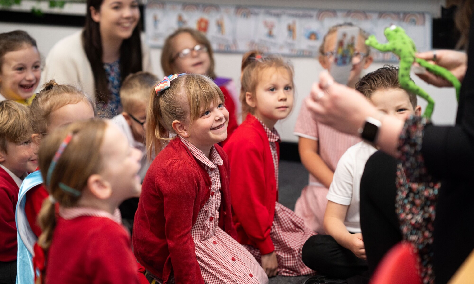 Heybridge Primary School pupils listening to a teacher